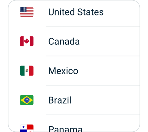 Waiwang connect step 2, choose VPN server location